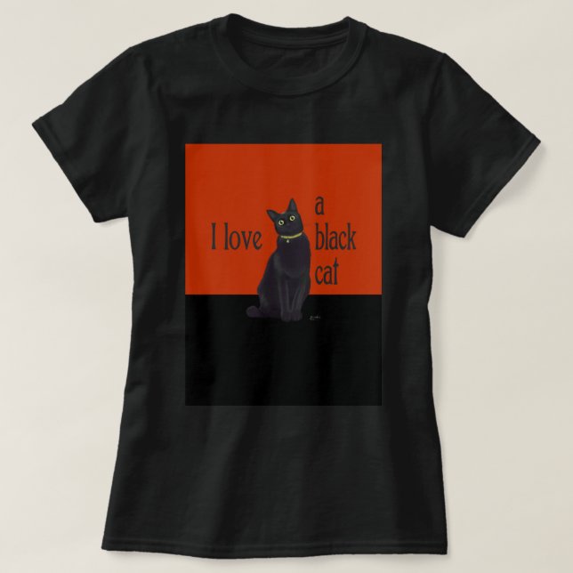 I love a black cat T-Shirt (Design Front)