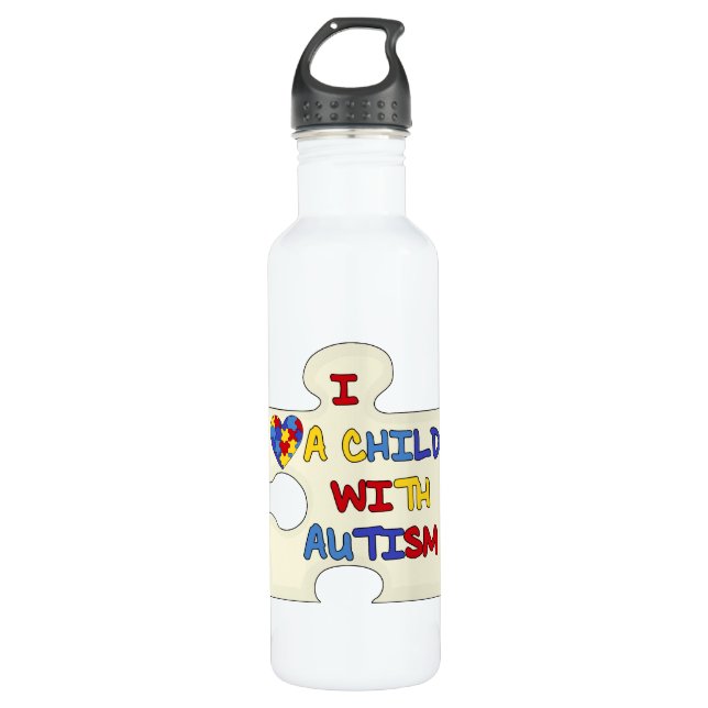 I Love a Child With Autism 710 Ml Water Bottle (Front)