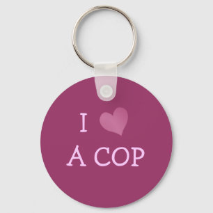 I LOVE A COP KEY RING