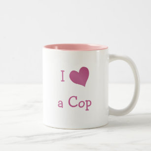 I Love a Cop Two-Tone Coffee Mug