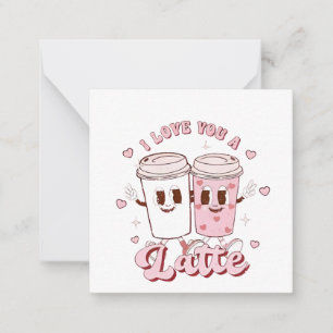 I Love a Latte Groovy Bubble Tea Valentine Lovers Card