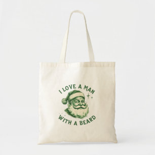 I Love A Man With A Beard Digital Art Design Tote Bag