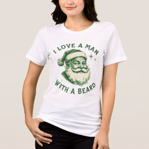 I Love A Man With A Beard Digital Art Design Tri-Blend Shirt