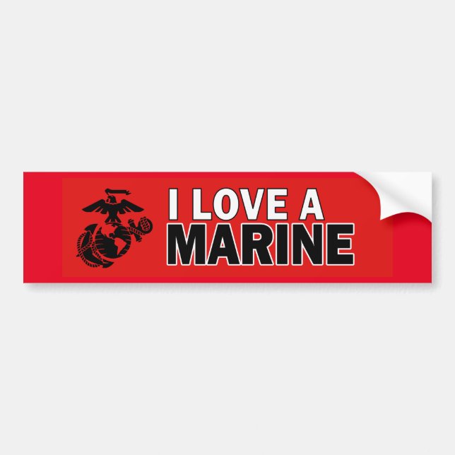 I Love a Marine Bumper Sticker (Front)