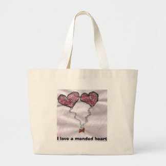 I love a mended heart large tote bag