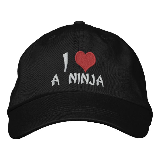 I Love A Ninja Embroidered Hat (Front)