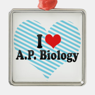 I Love A.P. Biology Metal Tree Decoration