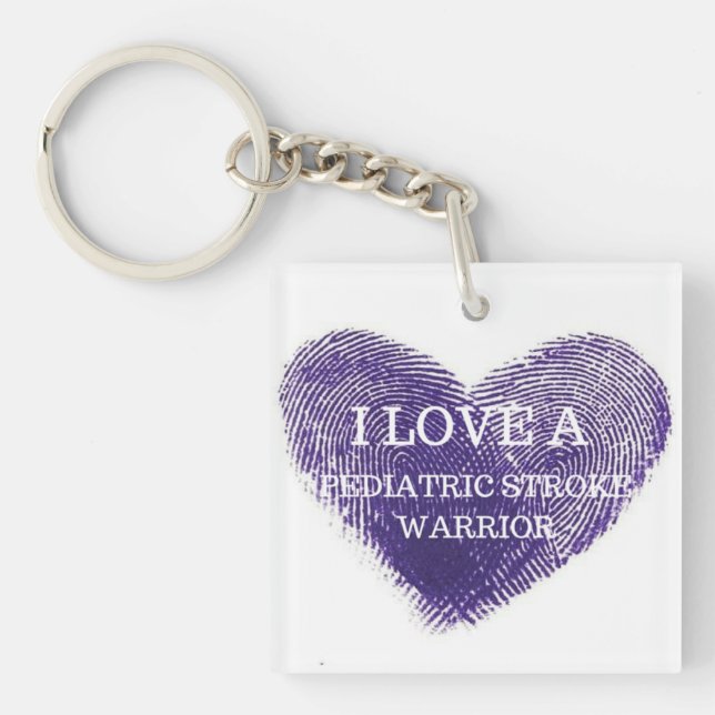 I love a paediatrics stroke warrior keychain (Front)