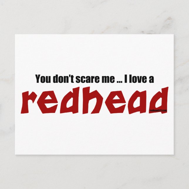 I Love a Redhead Postcard (Front)