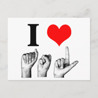 I Love A-S-L Postcard