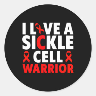 I Love a Sickle Cell Warrior - Sickle Cell Awarene Classic Round Sticker