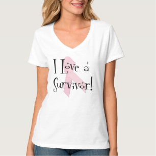 I Love A Survivor Breast Cancer Awareness T-Shirt