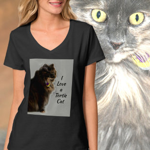 I Love a Tortie Cat Feline Photographic T-Shirt