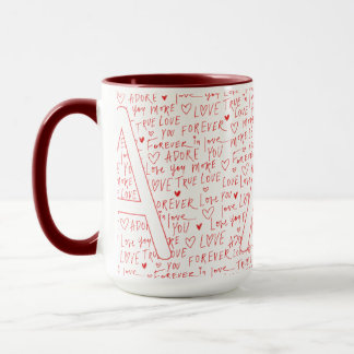 I Love A You — Personalised Initial “A” Romantic D Mug