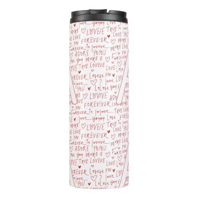 I Love A You — Personalised Initial “A” Romantic Thermal Tumbler (Back)