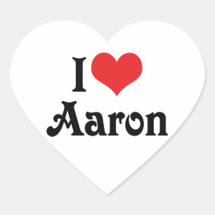 I Love Aaron Heart Sticker