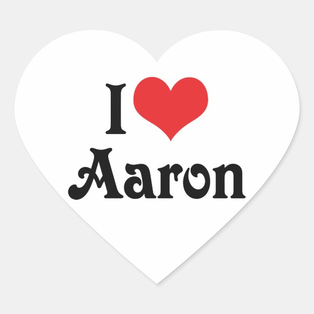 I Love Aaron Heart Sticker (Front)