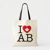 I Love AB | I Love Alberta Canada Custom Tote Bag