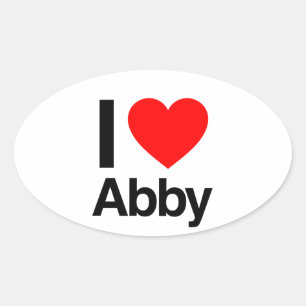 i love abby oval sticker