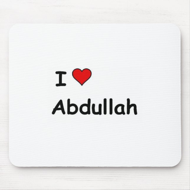 I Love Abdullah Mouse Mat (Front)