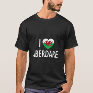 I Love Aberdare Wales Flag Heart Dragon Welsh  T-Shirt