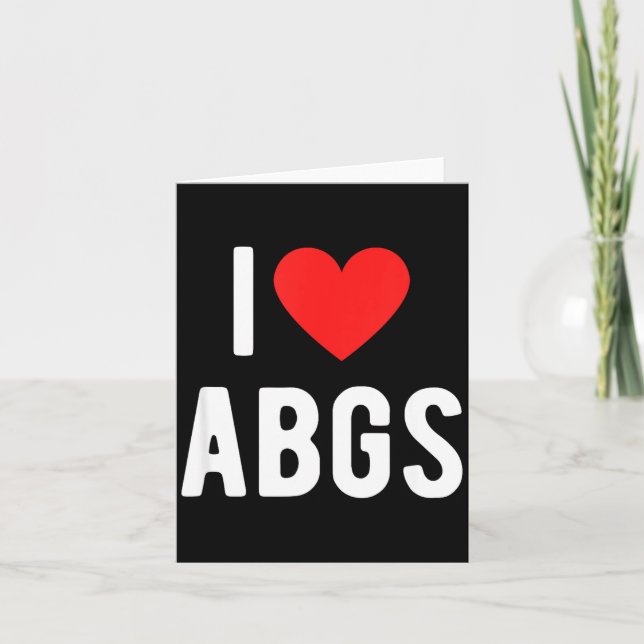I Love Abgs Cute Heart Graphic Valentines Day  Card (Front)