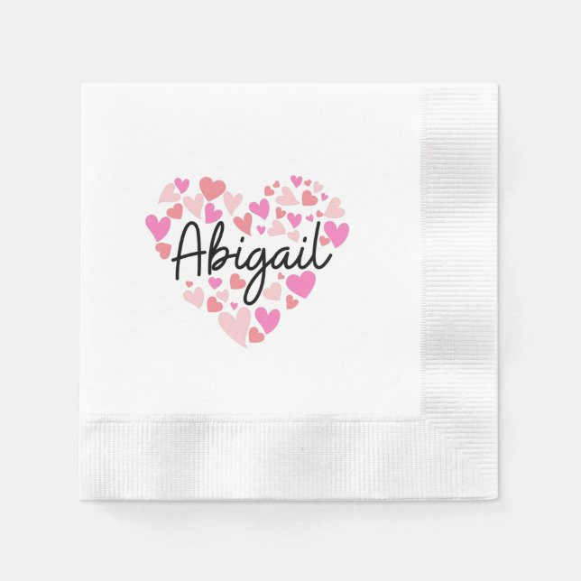 I love Abigail Napkin (Front)