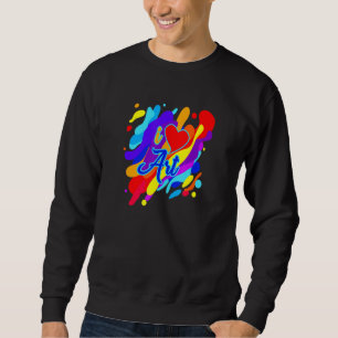 I Love Abstract Arts Teacher Artists Supplying Men Sweatshirt