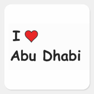 I Love Abu Dhabi Square Sticker