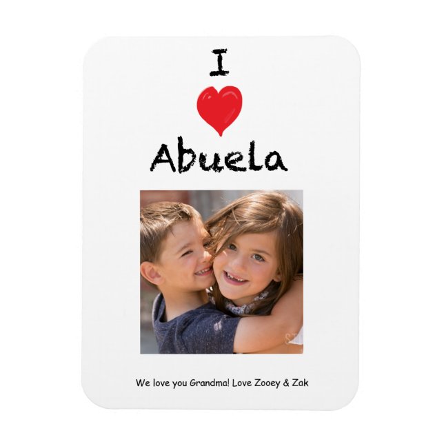 I Love Abuela Photo Magnet Keepsake (Vertical)