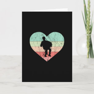 I Love Accordion Retro Vintage Heart Card