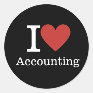 I ❤️ Love Accounting (For Employees) CUSTOMIZABLE Classic Round Sticker