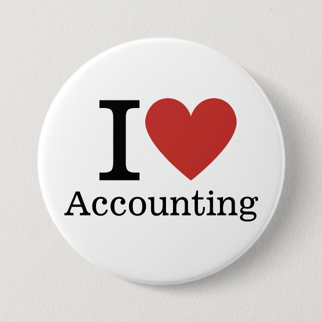 I ❤️ Love Accounting PIN Button - Accounting Dept. (Front)