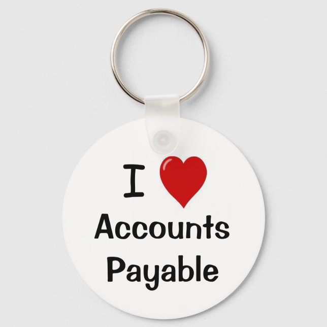I Love Accounts Payable - I Heart Accounts Payable Key Ring (Front)