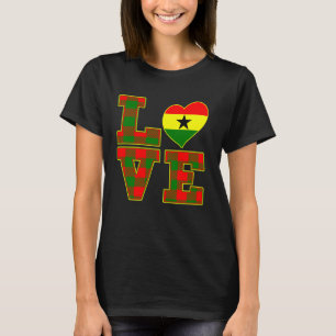 I Love Accra Proud Ghanaian I Love Ghana Flag Hear T-Shirt