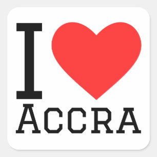 I love Accra Square Sticker
