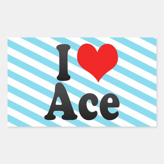 I love Ace Rectangular Sticker (Front)