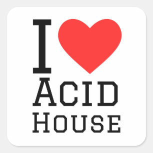 I love acid house square sticker