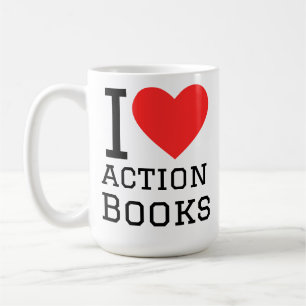 I love action books coffee mug