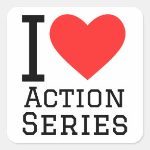 I love action series square sticker