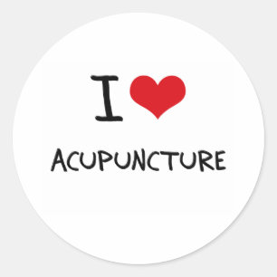 I Love Acupuncture Classic Round Sticker