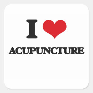 I Love Acupuncture Square Sticker