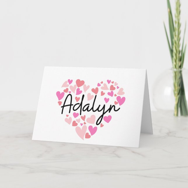 I love Adaline - hearts for Adaline Note Card (Front)