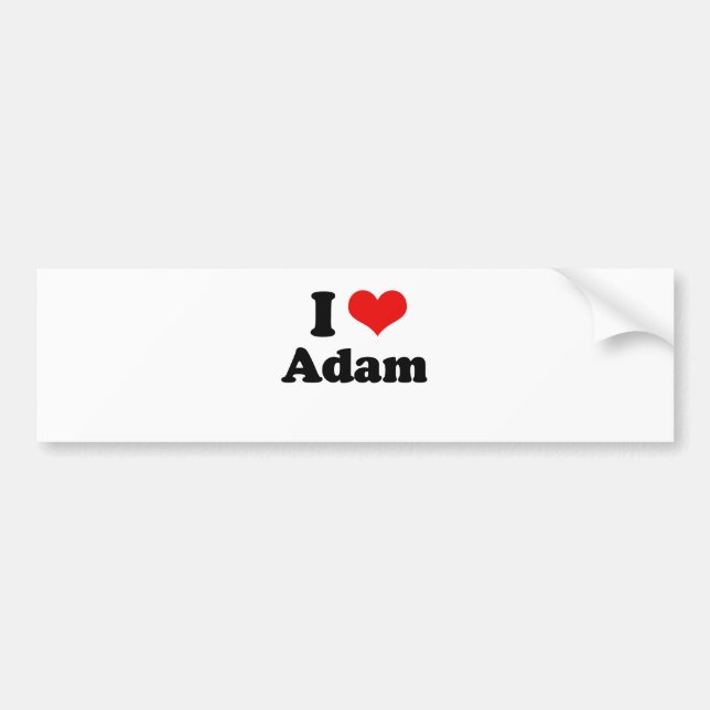 I Love Adam   Bumper Sticker (Front)
