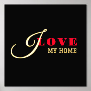 I love ( add your text) Black Valentine Gift Foil Prints