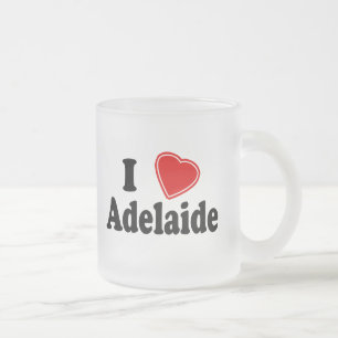 I Love Adelaide Frosted Glass Coffee Mug