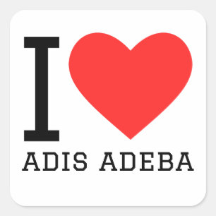 I love adis adeba square sticker