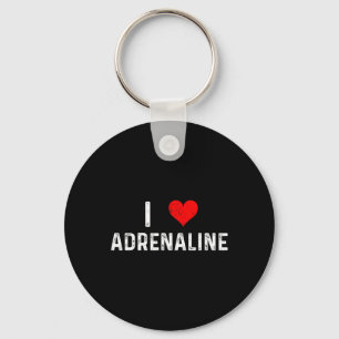 I Love Adrenaline Heart Surfing Sky Diving Skiing  Key Ring