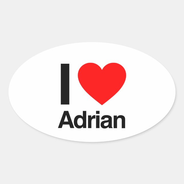 i love adrian oval sticker (Front)
