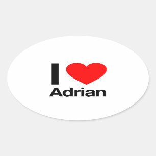 i love adrian oval sticker